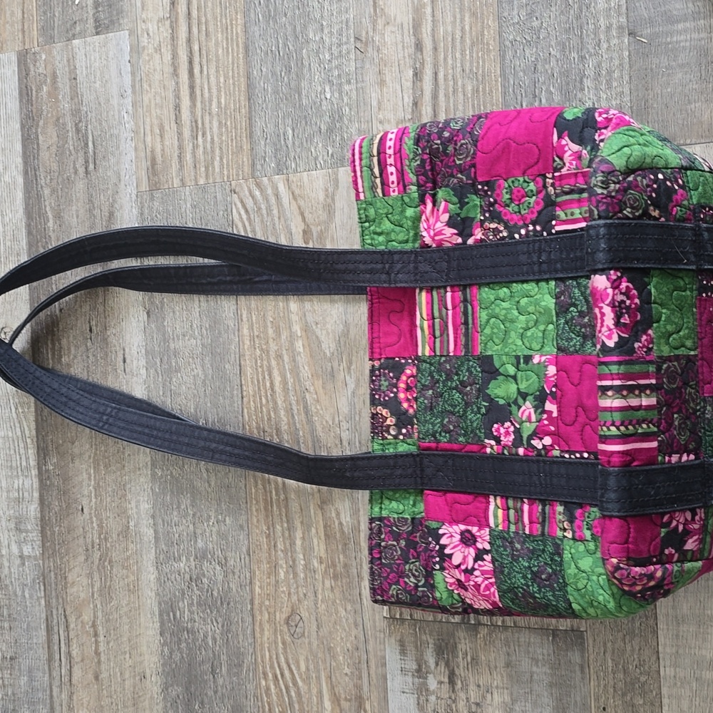 Donna Sharp Patchwork Tote Bag With Black Straps - image 6